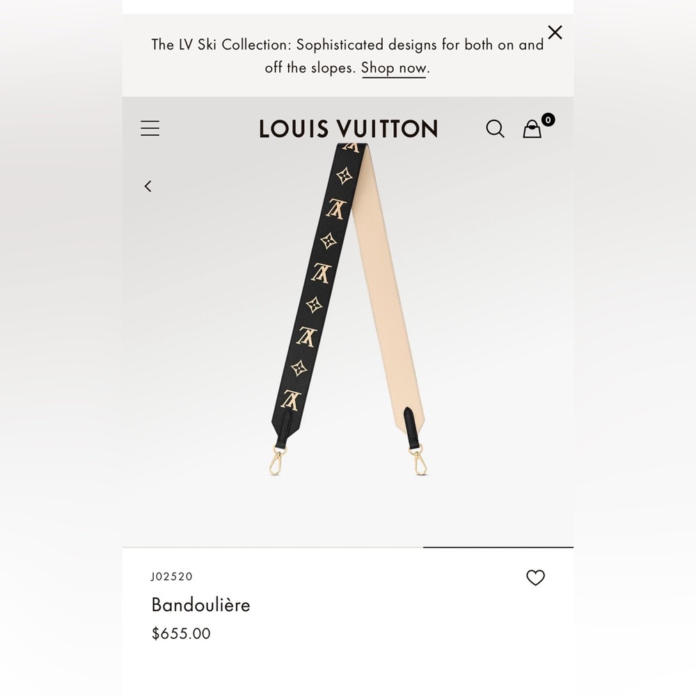 New with box! Louis Vuitton black beige strap